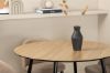 Imagine Silar Dining Table - Round 100 cm - "Wood Look" Melamine / Black Legs+Velvet Stitches Chair - Black / Beige Fabric (Polyester linen )_4