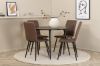 Imagine Silar Dining Table - Round 100 cm - Black Melamine / Black Legs+Windu Lyx Chair - Black / Brown Micro Fibre_4