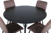 Imagine Silar Dining Table - Round 100 cm - Black Melamine / Black Legs+Windu Lyx Chair - Black / Brown Micro Fibre_4