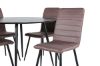 Imagine Silar Dining Table - Round 100 cm - Black Melamine / Black Legs+Windu Lyx Chair - Black / Brown Micro Fibre_4