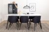 Imagine Masa de dining Jimmy, alb negru HPL + scaun de dining de catifea, picioare negre, material negru_6