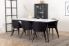 Imagine Masa de dining Jimmy, alb negru HPL + scaun de dining de catifea, picioare negre, material negru_6