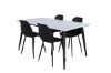 Imagine Masa de dining Jimmy, HPL negru alb + scaun de plastic Polar negru, picioare negre plastic_4