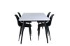 Imagine Masa de dining Jimmy, HPL negru alb + scaun de plastic Polar negru, picioare negre plastic_4