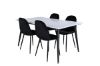 Imagine Masa de dining Jimmy, Negru Alb HPL + Scaun de dining Polar, Negru, picioare negre, catifea neagra (ers√§tter 19902,888)_4