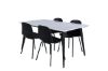 Imagine Masa de dining Jimmy, negru alb HPL+ Scaun de dining Arctic, picioare negre, plastic negru_4