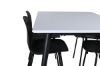 Imagine Masa de dining Jimmy, negru alb HPL+ Scaun de dining Arctic, picioare negre, plastic negru_4