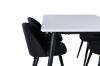 Imagine Masa de dining Jimmy, alb-negru HPL+Velvet Scaun de dining, picioare negre, material negru_4