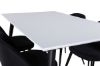 Imagine Masa de dining Jimmy, alb-negru HPL+Velvet Scaun de dining, picioare negre, material negru_4