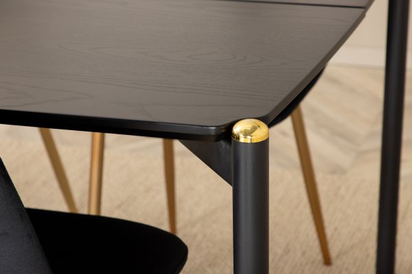 Imagine Masa de dining Pelle, neagră + Scaun de dining Polar, negru Brass_6