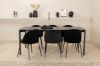 Imagine Masa de dining Pelle, negru negru Negru+ Scaun de dining Wrinkles, picioare negre, catifea neagra_6