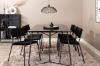 Imagine Masa de Dining Petra, Furnir Negru+6 Scaune Kenth, Catifea Neagra