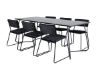 Imagine Masa de Dining Petra, Furnir Negru+6 Scaune Kenth, Catifea Neagra