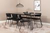 Imagine Masa de Dining Petra, Furnir Negru+6 Scaune Kenth, Catifea Neagra