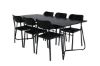 Imagine Masa de dining Pippi - Negru / Furnir negru + Scaun de dining Polly - Negru / Negru _6