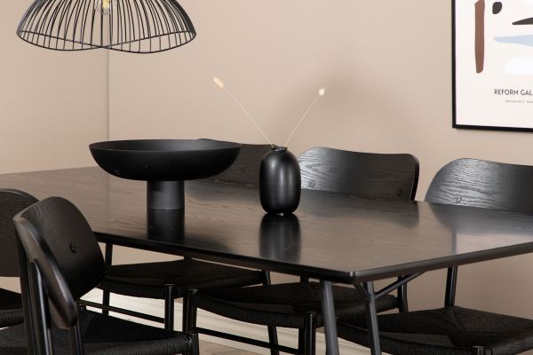 Imagine Masa de dining Pippi - Negru / Furnir negru + Scaun de dining Polly - Negru / Negru _6