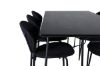 Imagine Masa de dining Petra, Furnir Negru + Scaun de dining Vault, Picioare Negre, Material Textil Negru_6