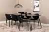 Imagine Masa de dining Petra, Furnir Negru + Scaun de dining Vault, Picioare Negre, Material Textil Negru_6