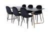 Imagine Masa de dining Petra, MDF cu furnir negru+ fotoliu dining Polar, picioare negre, catifea neagra (inlocuieşte 19902,888)_6