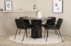 Imagine Marbs Round Dining Table - Black / Black Glass Marble+Tvist Chair - Black / Black PU_4