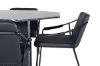 Imagine Marbs Round Dining Table - Black / Black Glass Marble+Tvist Chair - Black / Black PU_4