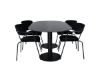 Imagine Please fully translate Pillan Oval Dining Table , Black Black Glass Marble+Arrow armchair , Black Legs , Black Velvet_4