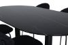 Imagine Masa de dining ovala Pillan, negru sticla marmura + scaun de dining Vault, picioare negre, material negru_4