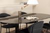 Imagine Masa de dining ovala Pillan, negru sticla marmura + scaun de dining Vault, picioare negre, material negru_4