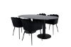 Imagine Masa de dining ovala Pillan, sticla neagra marmura + Limhamn, scaun, catifea neagra_4