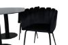 Imagine Masa de dining ovala Pillan, sticla neagra marmura + Limhamn, scaun, catifea neagra_4