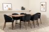 Imagine Masa de dining Uno, Furnir Nuc Negru+Scaun de Dining Arch, Picioare de Nuc, Textil Negru_6