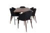 Imagine Masa de dining Uno, Furnir Nuc Negru+Scaun de Dining Arch, Picioare de Nuc, Textil Negru_6