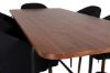 Imagine Masa de dining Uno, Furnir Nuc Negru+Scaun de Dining Arch, Picioare de Nuc, Textil Negru_6