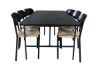 Imagine Masa de dining Uno - Negru / Furnir negru + Scaun de dining Polly - Negru / Naturale _6