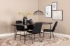 Imagine Masa de dining ovala Skate, furnir negru + 4 scaune de dining Muce, picioare negre, material textil negru