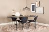 Imagine Masa de dining Skate Oval, Furnir Negru+4 Scaune de dining Vault, Picioare Negre, Material textil Negru