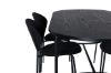 Imagine Masa de dining Skate Oval, Furnir Negru+4 Scaune de dining Vault, Picioare Negre, Material textil Negru