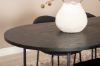 Imagine Masa de dining Skate Oval, Furnir Negru+4 Scaune de dining Vault, Picioare Negre, Material textil Negru