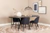 Imagine Masa de Dining ovala Skate, Furnir negru + scaun de Dining din catifea, Picioare negre, Material negru_4