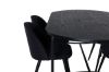 Imagine Masa de Dining ovala Skate, Furnir negru + scaun de Dining din catifea, Picioare negre, Material negru_4