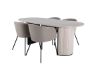 Imagine Masa de dining ovala Bianca, White Wash Black Veneer+Berit Scaun, Black Beige Fabric (poliester in )_4