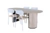 Imagine Masa de dining ovala Bianca - White Wash / Furnir White Wash + Scaun de dining Polly - Alb / Natural _4