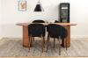 Imagine Masa de dining ovala Bianca, furnir nuc negru + scaun de dining Arch, picioare nuc, material negru_4