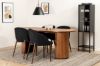 Imagine Masa de dining ovala Bianca, furnir nuc negru + scaun de dining Arch, picioare nuc, material negru_4