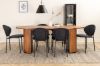 Imagine Masa de dining ovala Bianca, furnir de nuca neagra + scaun de dining Vault, picioare negre, material negru_6