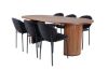 Imagine Masa de dining ovala Bianca, furnir de nuca neagra + scaun de dining Vault, picioare negre, material negru_6