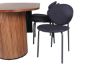 Imagine Masa de dining ovala Bianca, furnir de nuca neagra + scaun de dining Vault, picioare negre, material negru_6