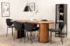 Imagine Masa de dining ovala Bianca, furnir de nuca neagra + scaun de dining Vault, picioare negre, material negru_6