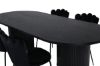 Imagine Masa de dining ovala Bianca, MDF, Negru, Furnir+n+dLimhamn Luminos, Scaun, Catifea Neagra_4