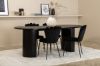 Imagine Masa de dining ovala Bianca, MDF, Negru, Furnir+n+dLimhamn Luminos, Scaun, Catifea Neagra_4